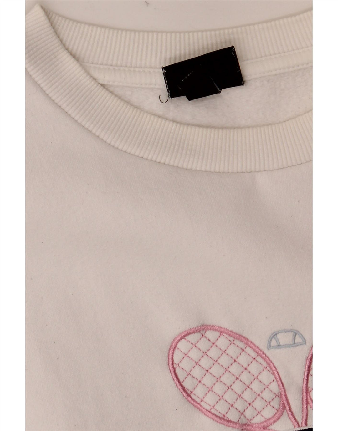 ELLESSE Женский свитер оверсайз с графическим рисунком UK 8, маленький белый хлопок