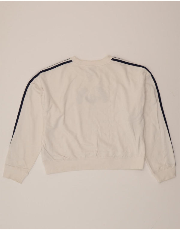 Женский свитер оверсайз с рисунком ADIDAS UK 12, средний белый