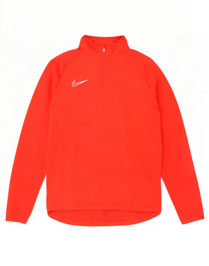 Мужской пуловер с воротником на молнии Nike Dri Fit, большой красный цветной блок