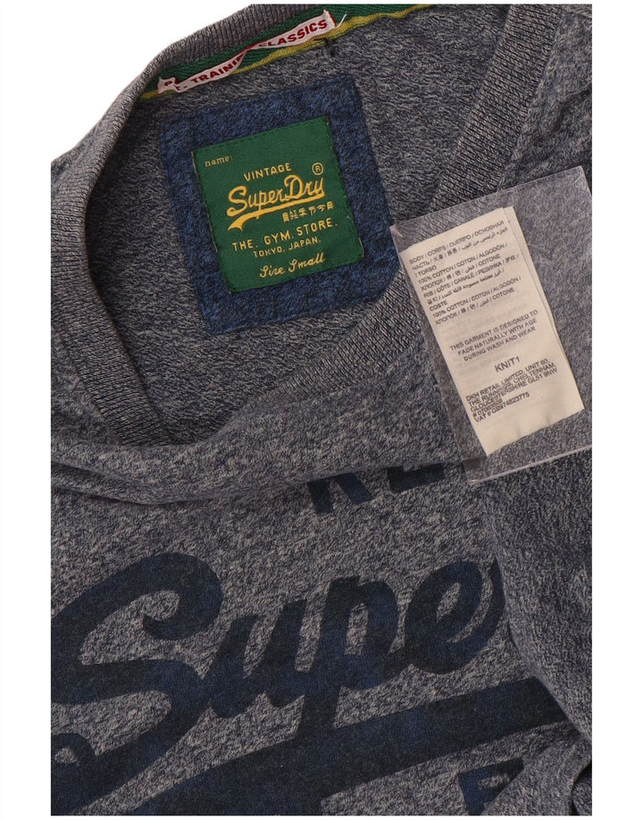 SUPERDRY Мужская футболка с рисунком, маленькая синяя хлопковая футболка с крапинками