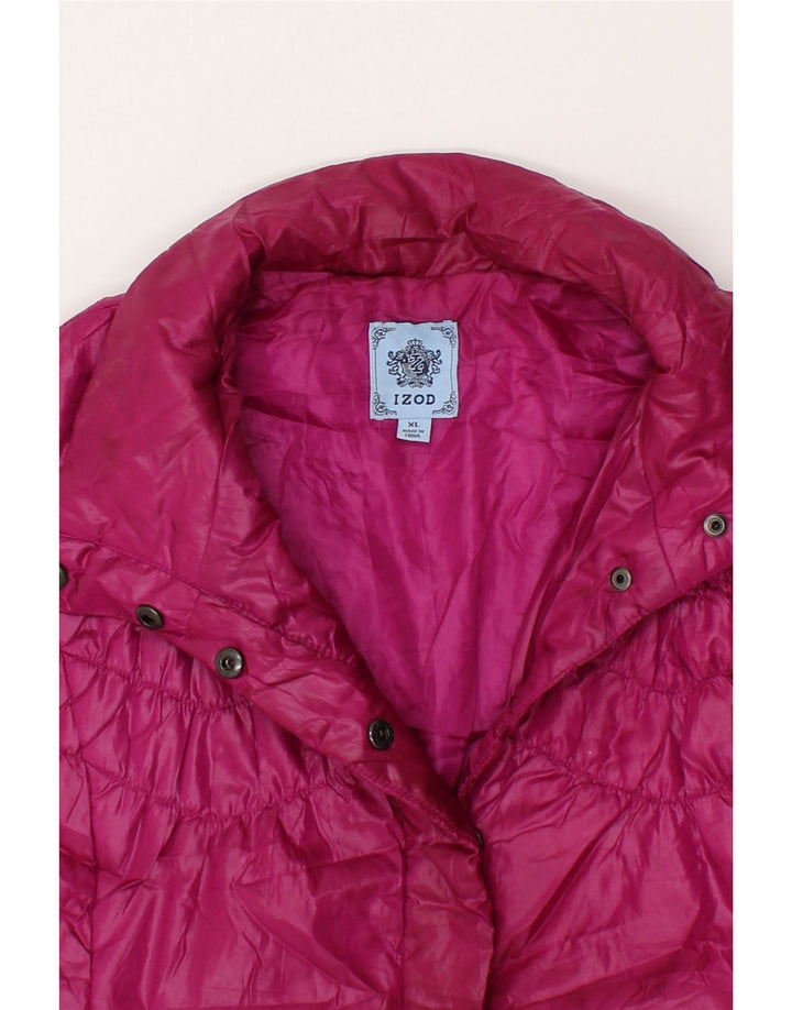 IZOD Womens Padded Gilet UK 18 XL Pink Polyester Vintage Izod and Second-Hand Izod from Messina Hembry 
