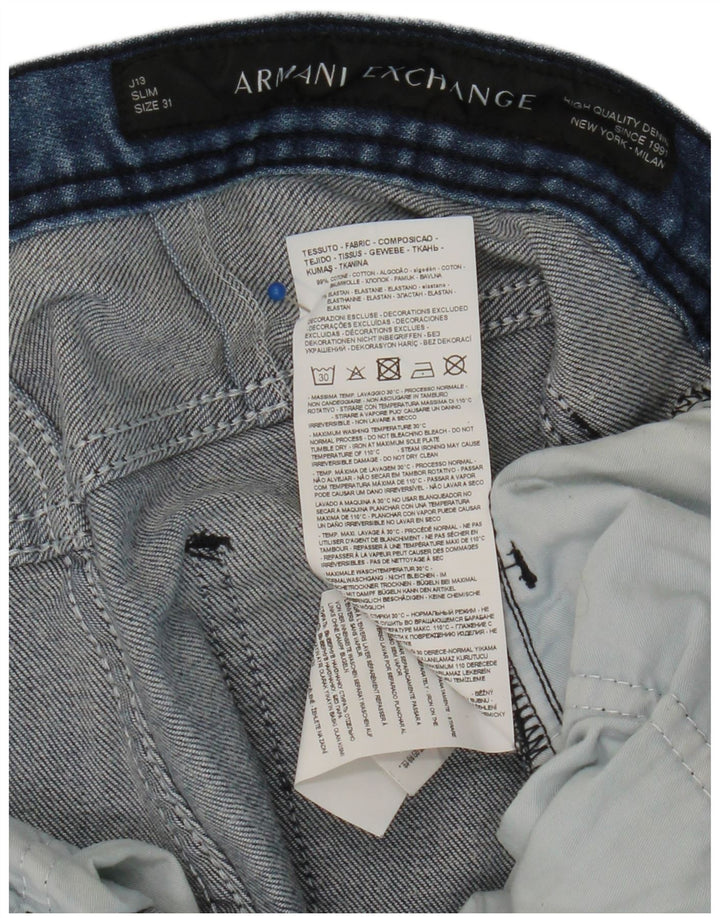 ARMANI EXCHANGE Мужские зауженные джинсы W31 L28 Синие, хлопок