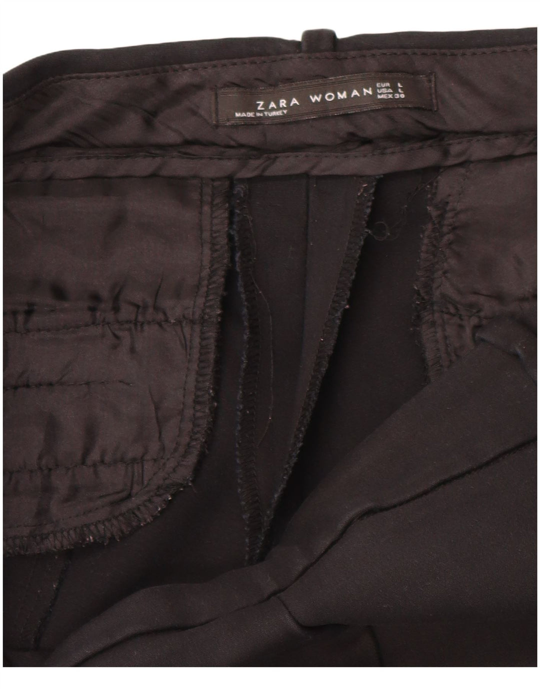 Женские узкие укороченные брюки Zara, большие W34 L24, черные