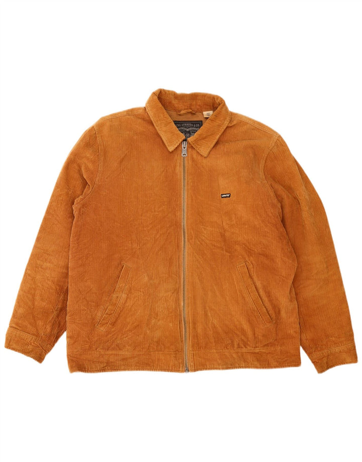 Мужская вельветовая куртка Levi's UK 40, большая коричневая, хлопок