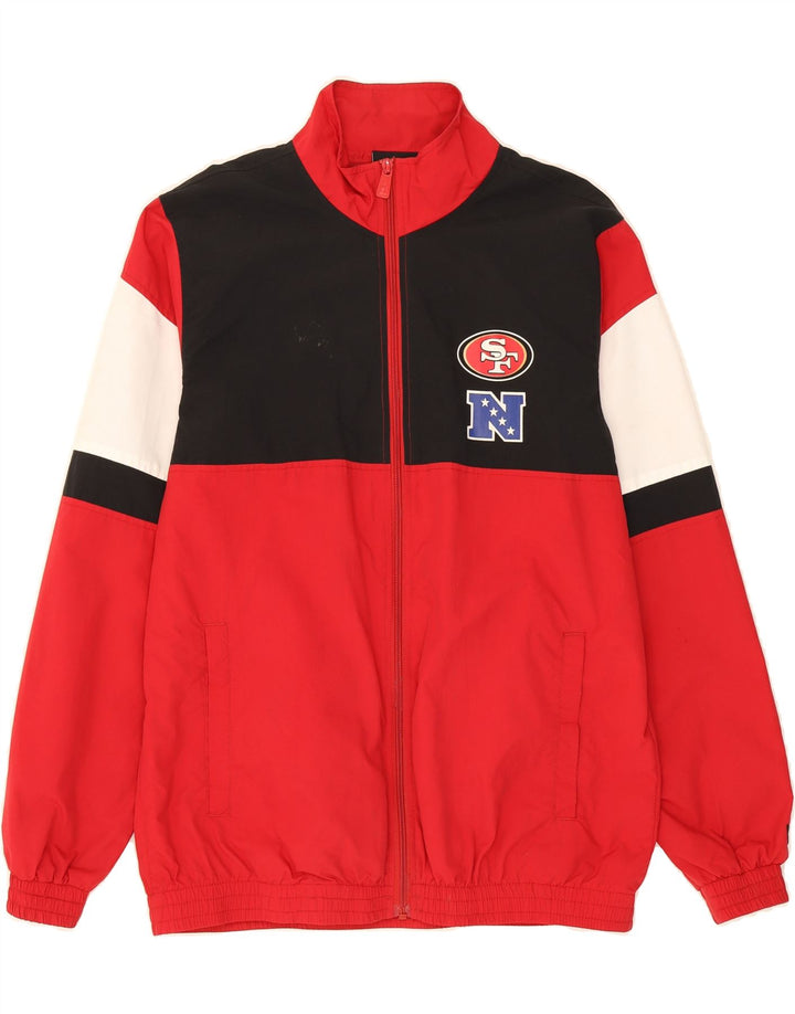 NFL TEAM APPAREL Mens Graphic Tracksuit Top Jacket Medium Red Colourblock Vintage NFL TEAM APPAREL and Second-Hand NFL TEAM APPAREL from Messina Hembry 