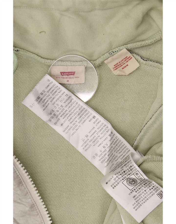 Женский джемпер с воротником на молнии Levi's UK 14, средний зеленый цвет с цветными блоками