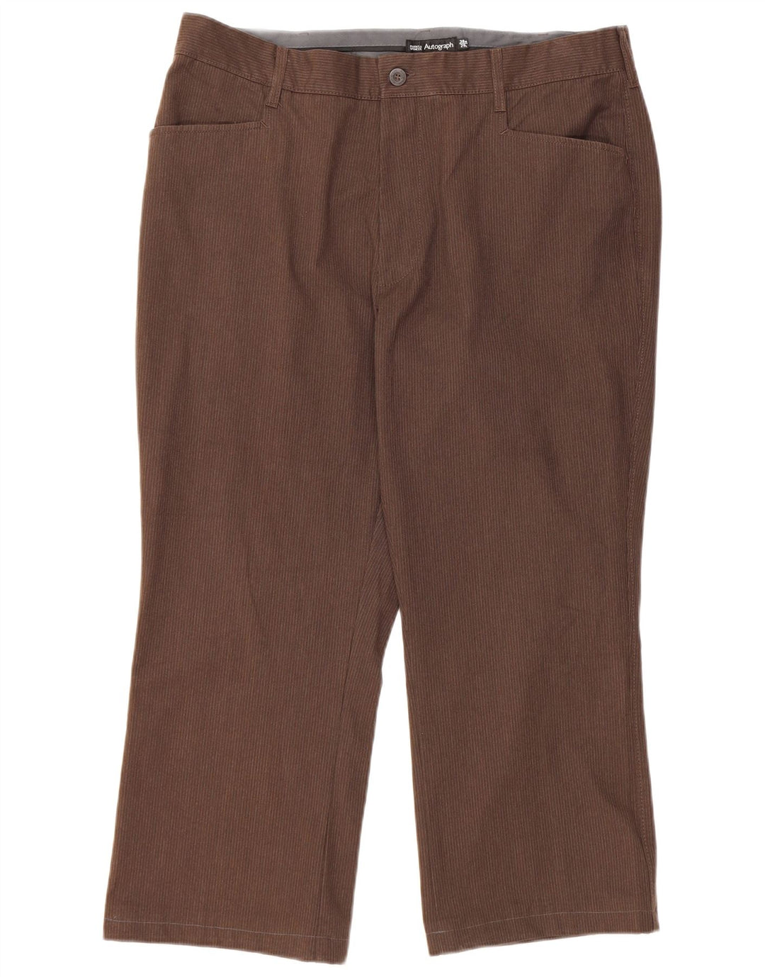 Женские повседневные брюки Marks & Spencer с автографом W38 L24 коричневые в тонкую полоску