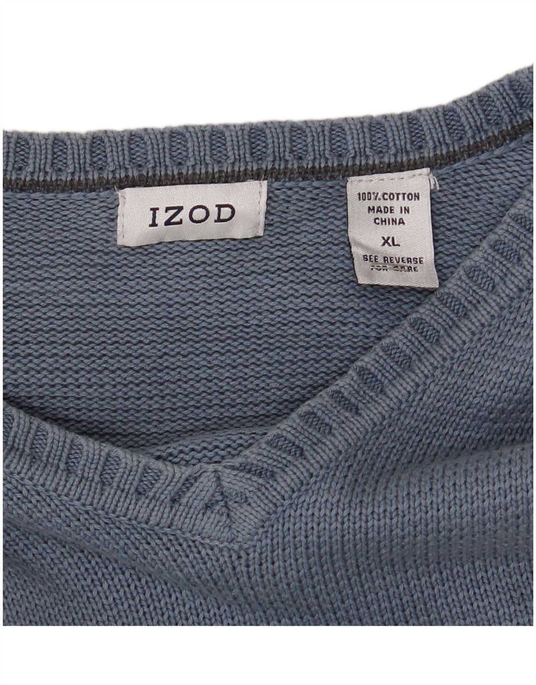 IZOD Мужской джемпер с v-образным вырезом XL, синий хлопок