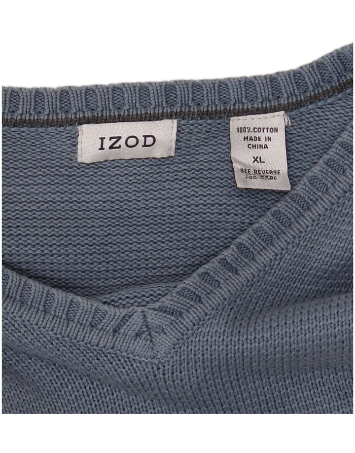 IZOD Мужской джемпер с v-образным вырезом XL, синий хлопок