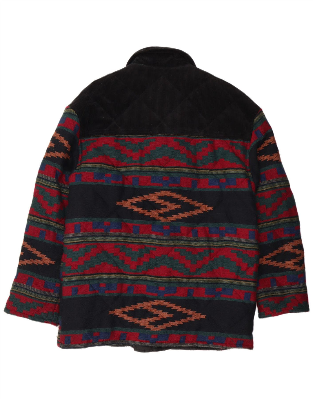 Мужская стеганая куртка VINTAGE UK 40, большая разноцветная с геометрическим узором