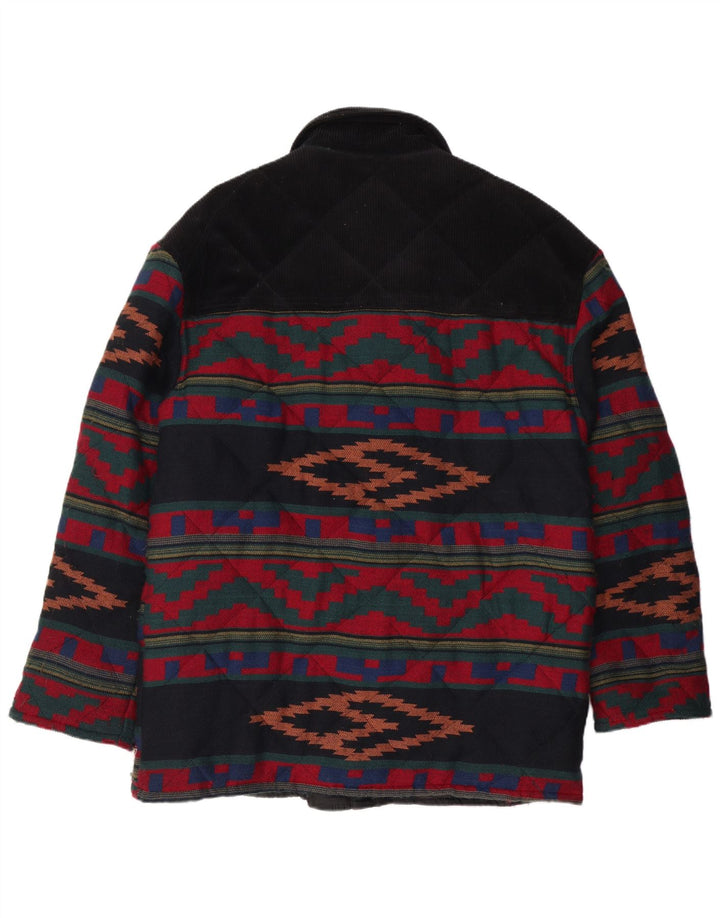 Мужская стеганая куртка VINTAGE UK 40, большая разноцветная с геометрическим узором