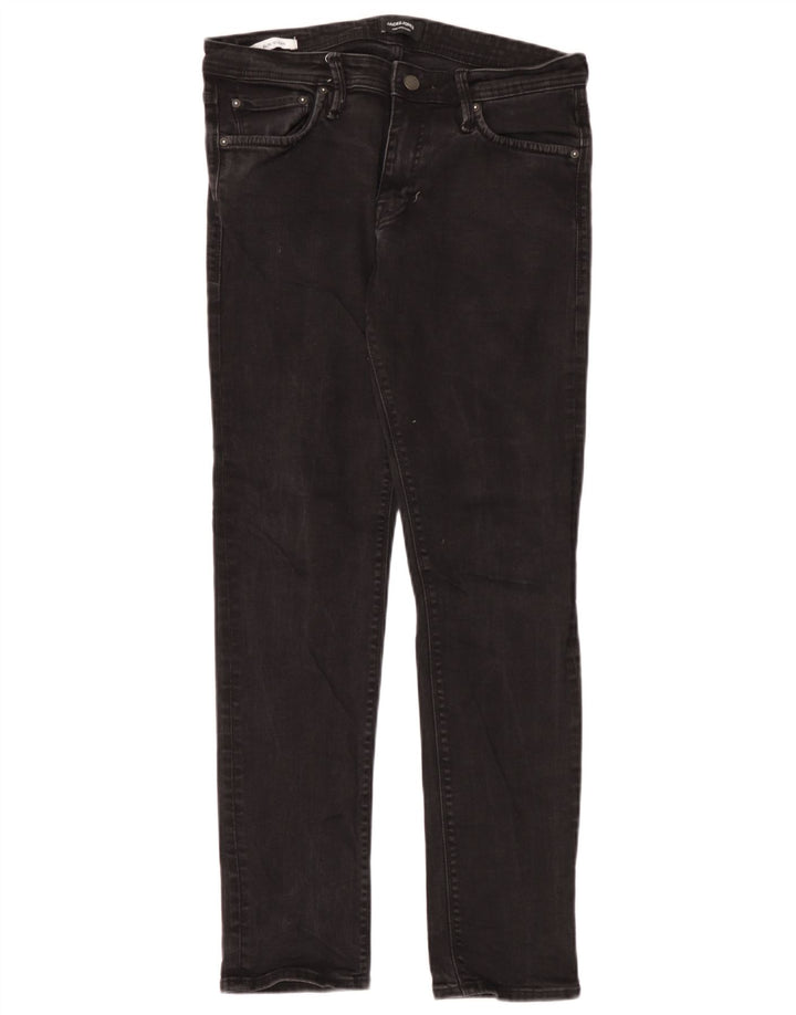 Мужские узкие джинсы Jack & Jones GLENN W33 L32, черный хлопок