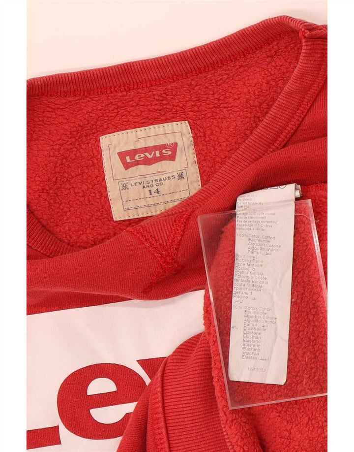 Толстовка с рисунком LEVI'S для мальчиков, 13-14 лет, красный хлопок