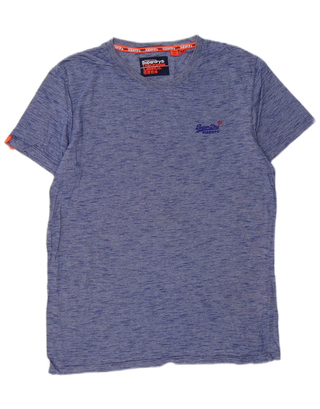 SUPERDRY Мужская футболка из хлопка среднего размера синего цвета с крапинками