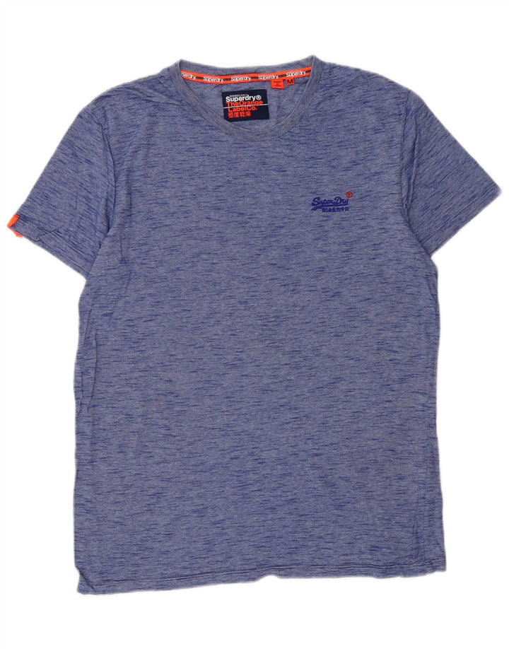 SUPERDRY Мужская футболка из хлопка среднего размера синего цвета с крапинками