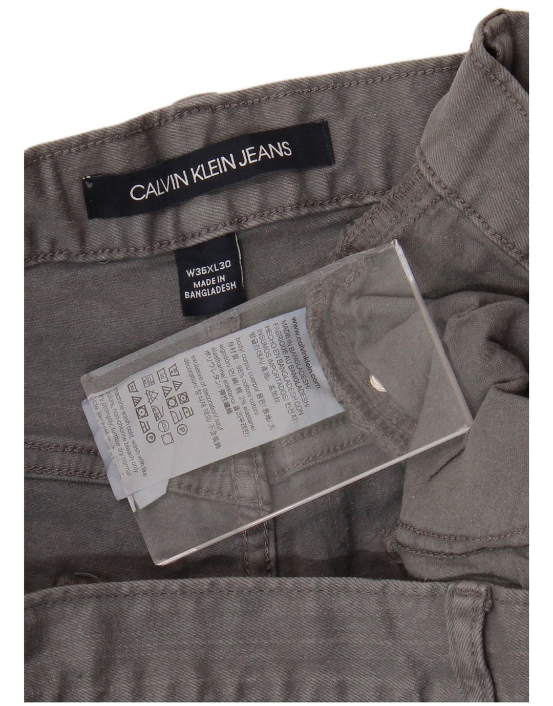 Мужские прямые джинсы CALVIN KLEIN W36 L30 серые, хлопок