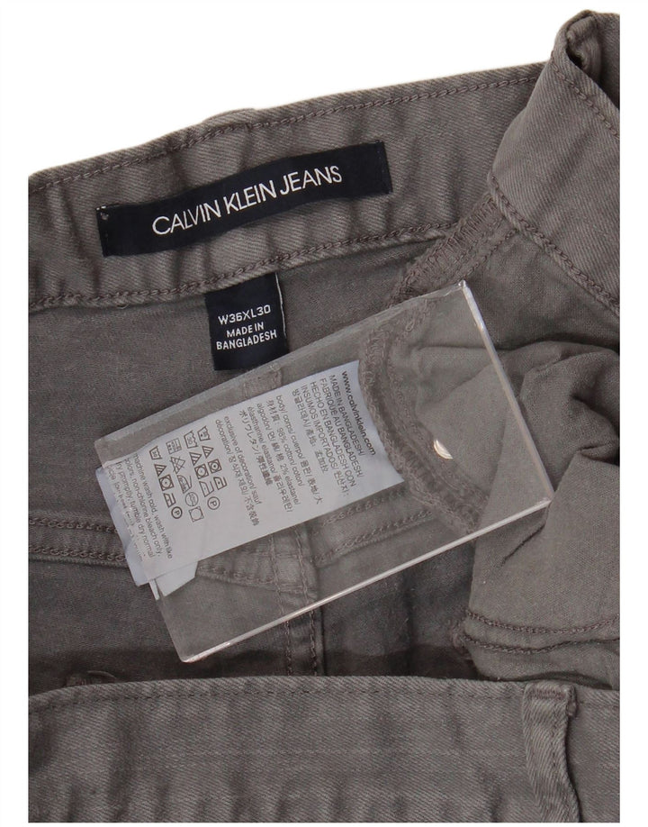 Мужские прямые джинсы CALVIN KLEIN W36 L30 серые, хлопок