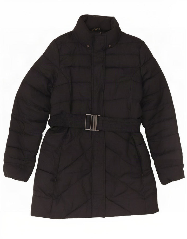 Женское стеганое пальто Barbour UK 14, большое черное с узором «елочка»