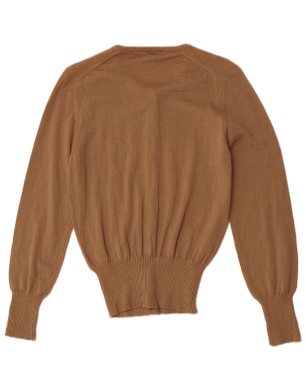Женский кардиган-свитер Calvin Klein Jeans UK 14, большой размер, коричневая шерсть