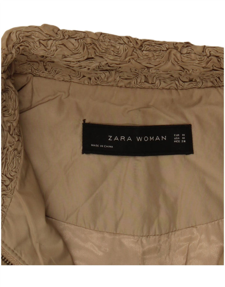 Женский бомбер Zara UK 14, средний бежевый