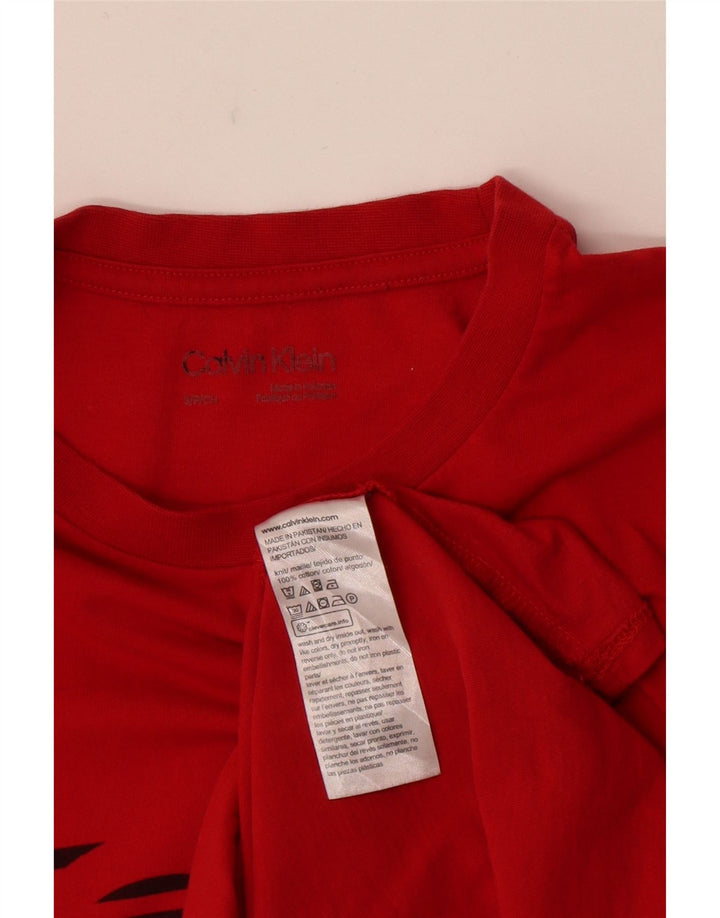 Мужская футболка с рисунком Calvin Klein, маленький красный хлопок