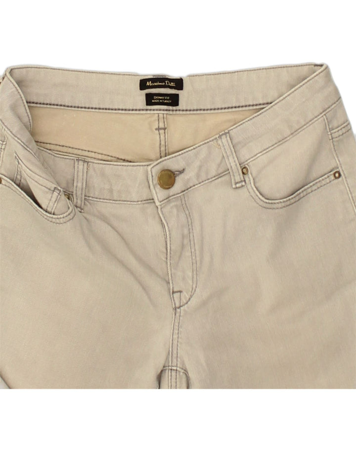 MASSIMO DUTTI Womens Skinny Casual Trousers W28 L29 Beige Cotton | Vintage Massimo Dutti | Thrift | Second-Hand Massimo Dutti | Used Clothing | Messina Hembry 