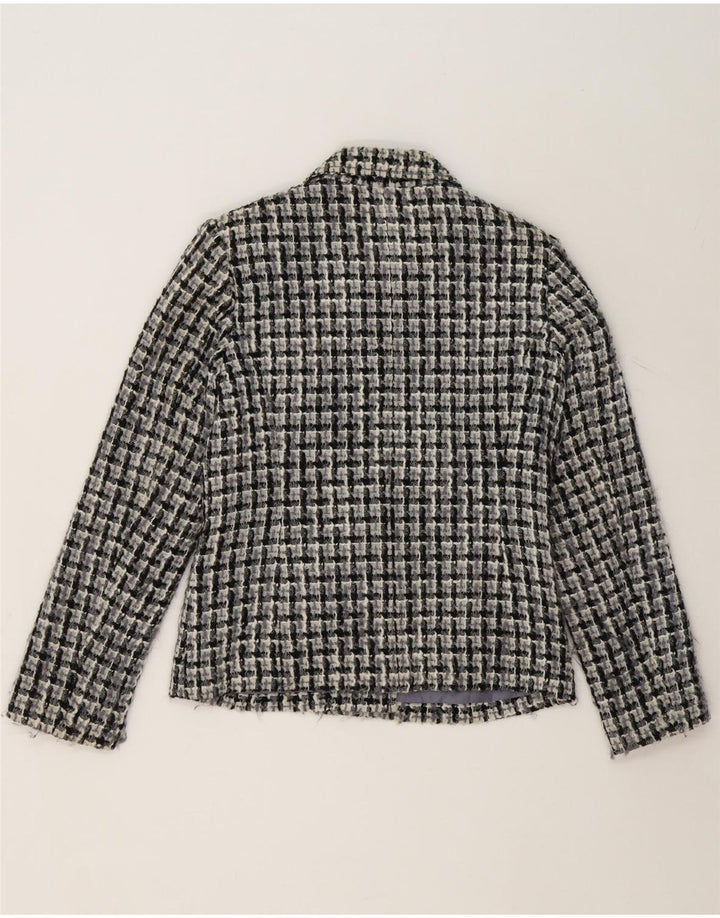 PACO Womens 3 Button Blazer Jacket UK 10 Small Black Check Acrylic Vintage Paco and Second-Hand Paco from Messina Hembry 