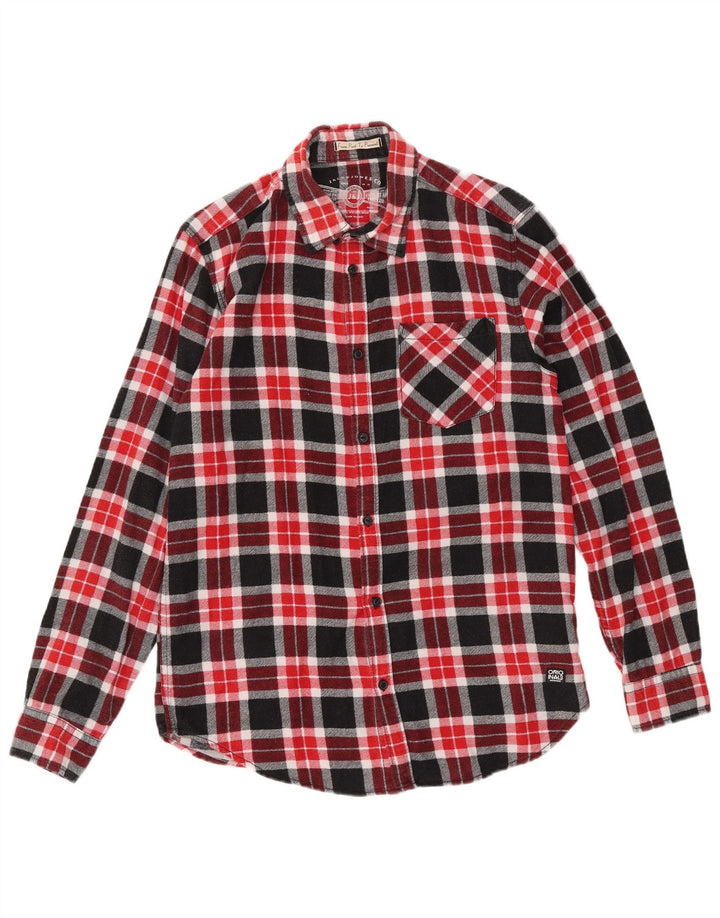 Мужская фланелевая рубашка JACK & JONES среднего красного цвета в клетку, хлопок