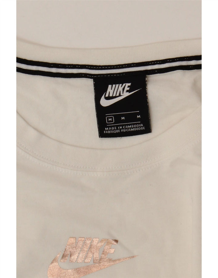 Женская укороченная футболка с рисунком Nike UK 14, средний белый