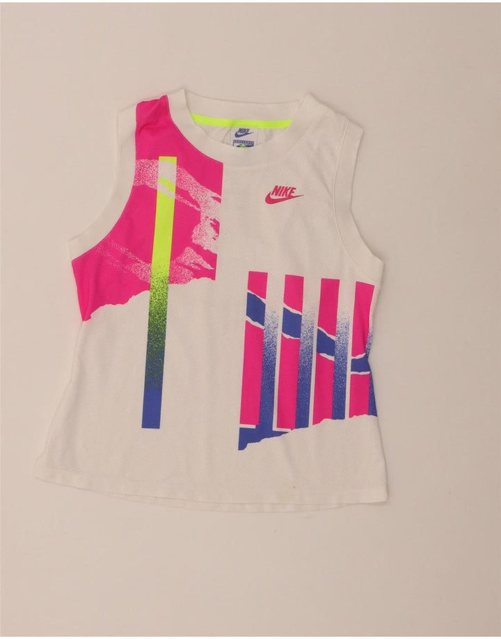 Женский топ с графическим рисунком Nike Standard Fit UK 12, средний белый