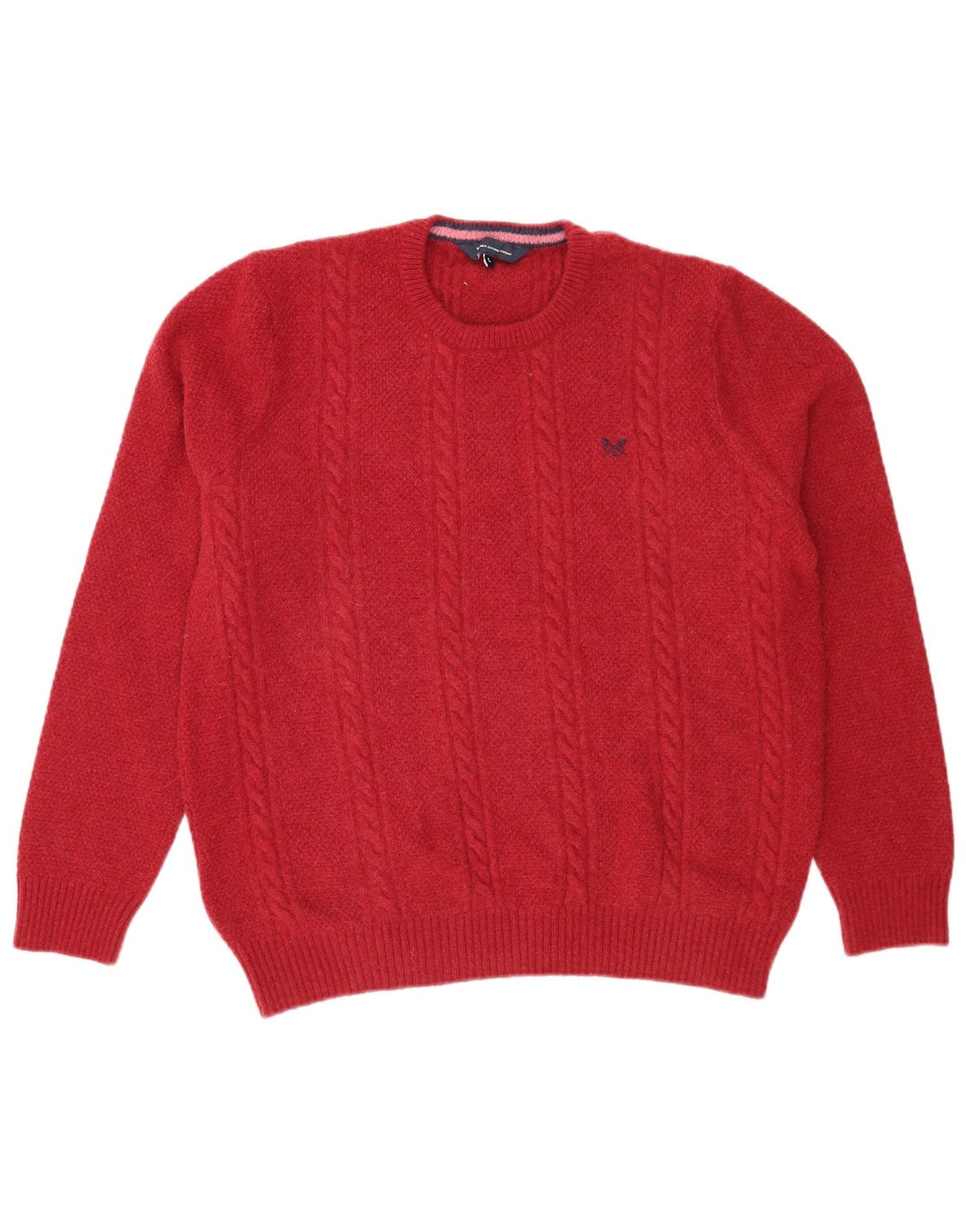 Crew Clothing Мужской джемпер с воротником, большой красный свитер из овечьей шерсти