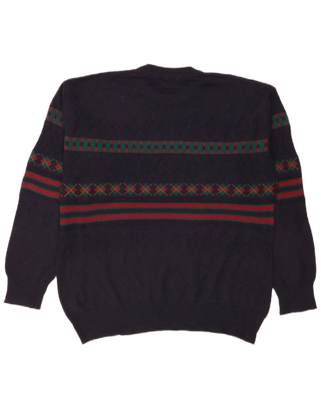 Мужской джемпер с высоким воротником VINTAGE IT 50, большой темно-синий с геометрическим узором