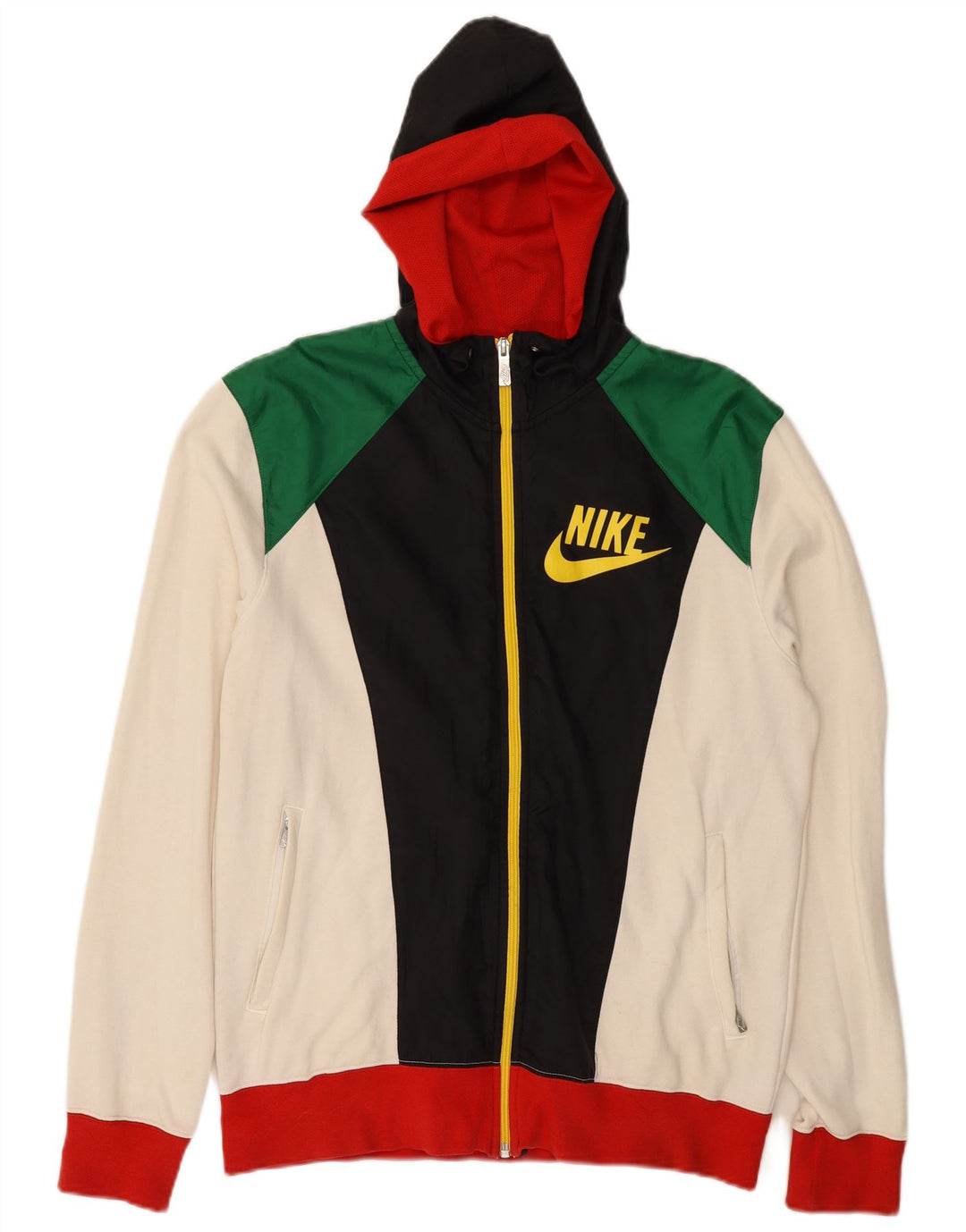Мужской свитер с капюшоном и молнией с графическим рисунком Nike, средний, разноцветный, с цветными блоками