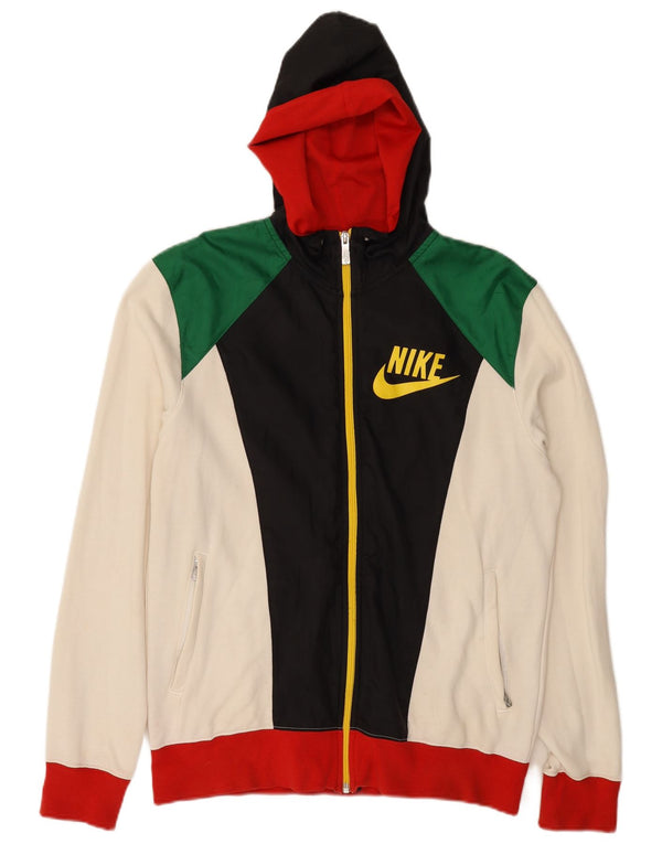 Мужской свитер с капюшоном и молнией с графическим рисунком Nike, средний, разноцветный, с цветными блоками