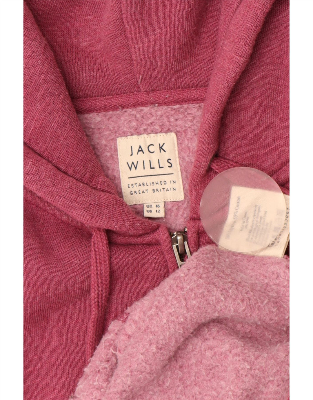 Женский свитер с капюшоном на молнии JACK WILLS UK 16, большой бордовый в крапинку