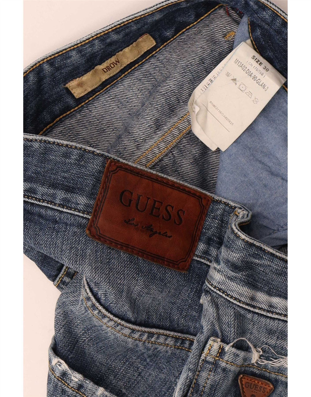 Мужские узкие джинсы Guess W30 L34 синие, хлопок