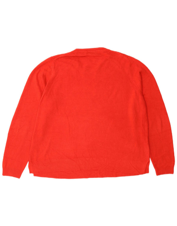 Marks & Spencer Womens Crew Neck Jumper Sweater UK 18 XL Red Acrylic