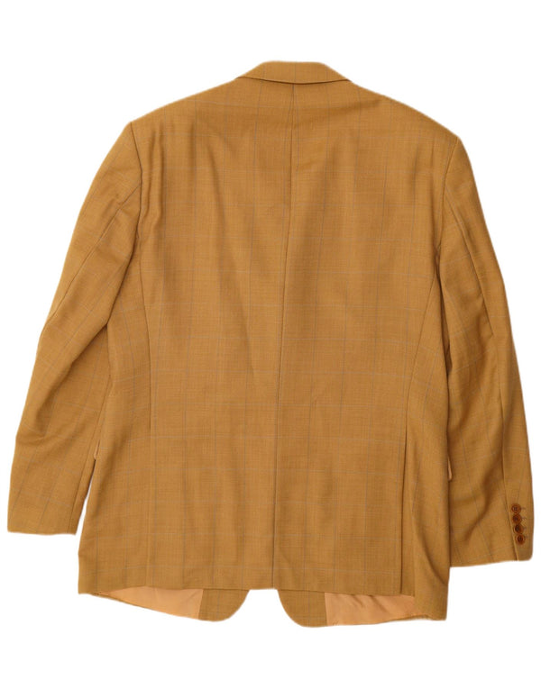 Мужской пиджак с 3 пуговицами HUGO BOSS IT 52 XL, желтая клетка, новая шерсть