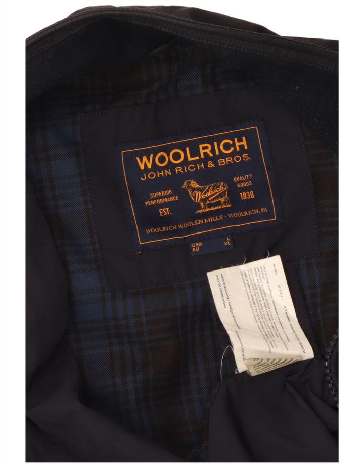 Мужская куртка-бомбер Woolrich UK 40, большая, темно-синяя, полиамид