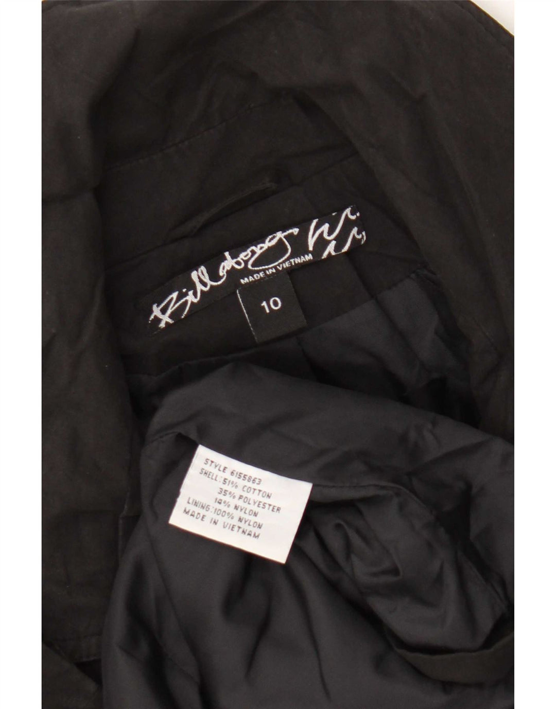 Женское двубортное пальто Billabong UK 10, маленький черный хлопок