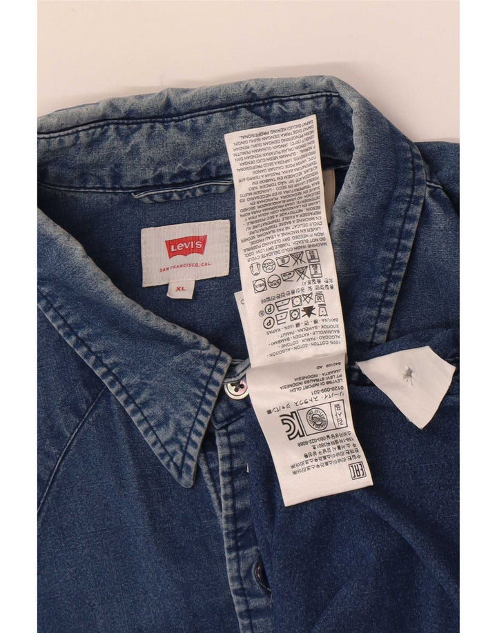 Мужская джинсовая рубашка Levi's XL, синяя, хлопок