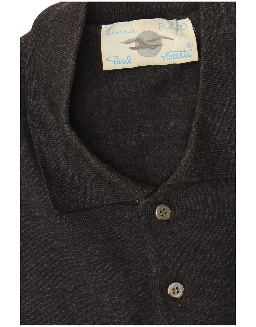 Винтажный мужской свитер с воротником поло IT 54 XL Серый