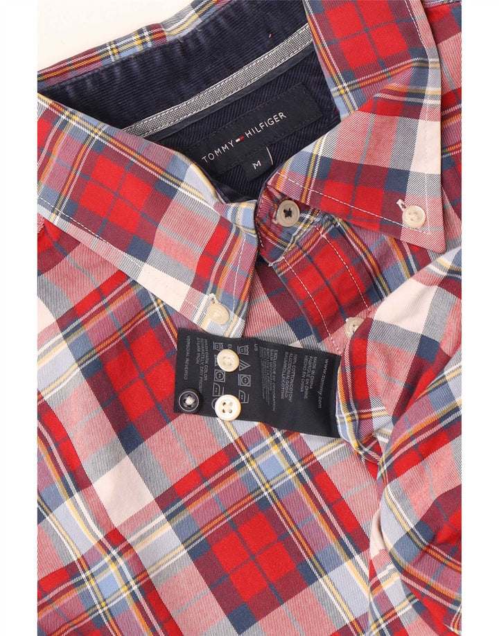 Мужская рубашка Tommy Hilfiger в клетку красного цвета, хлопок