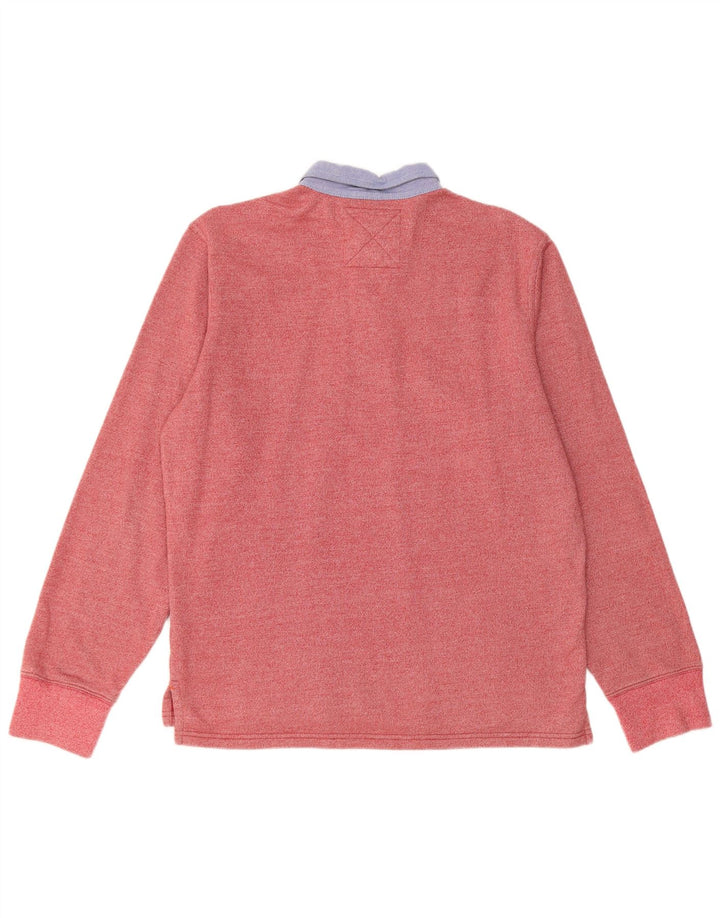 Мужская рубашка-поло для регби DOCKERS с длинным рукавом, средний красный хлопок, хлопок