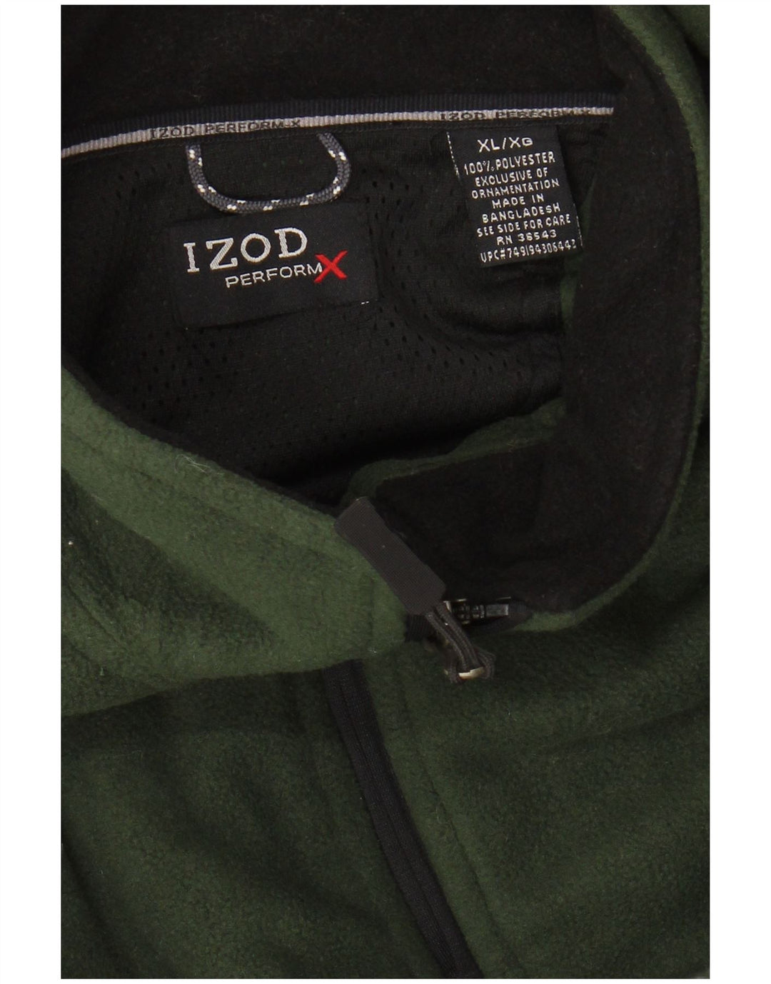 IZOD Мужская флисовая куртка UK 42 XL Хаки Полиэстер