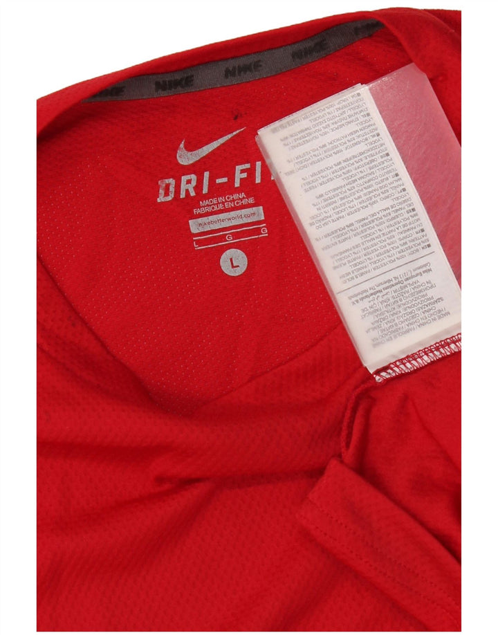 Мужская футболка Nike Dri Fit, большой красный полиэстер с цветными блоками