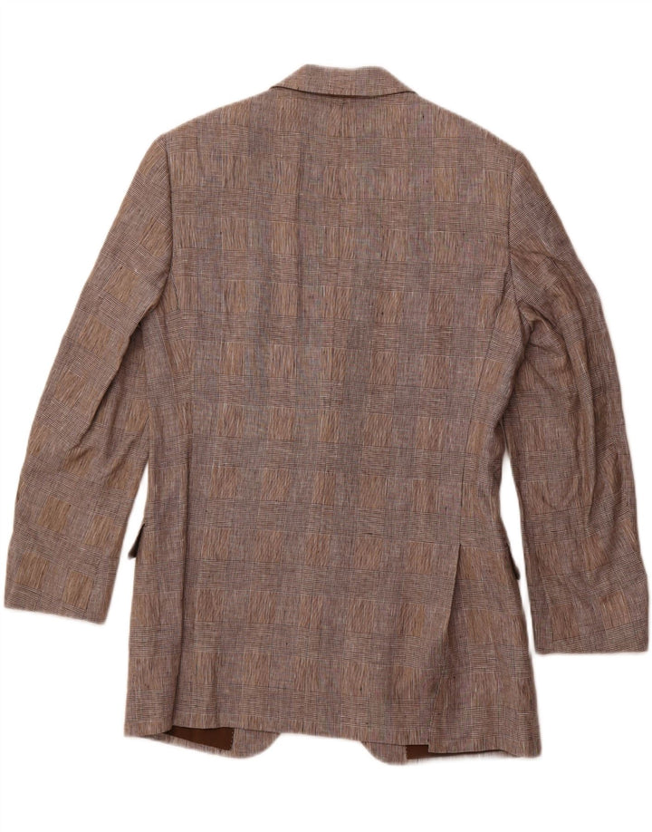 PAL ZILERI Мужской пиджак на 2 пуговицах IT 48 Средне-серый лен в клетку