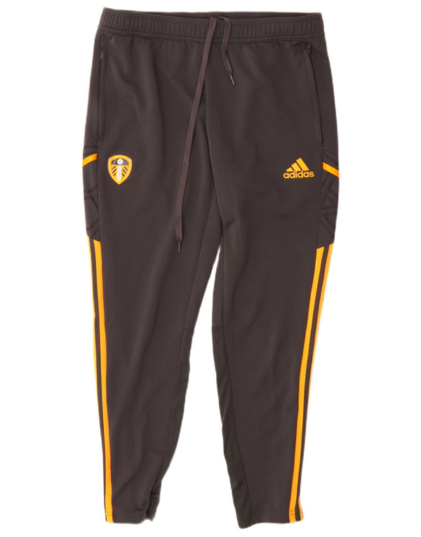 Adidas Мужские спортивные брюки Leeds United FC Большие серые полиэстеровые брюки