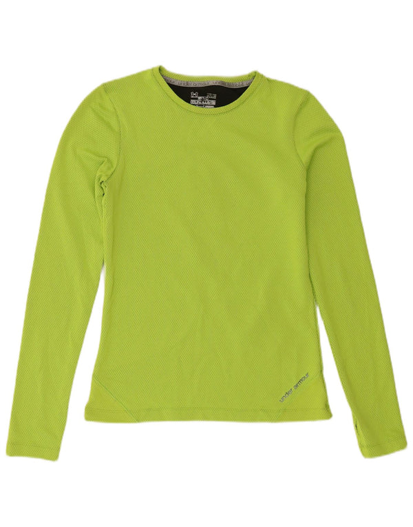 Under Armour Womens Cold Gear Top Long Sleeve UK 12 Medium Green Polyester