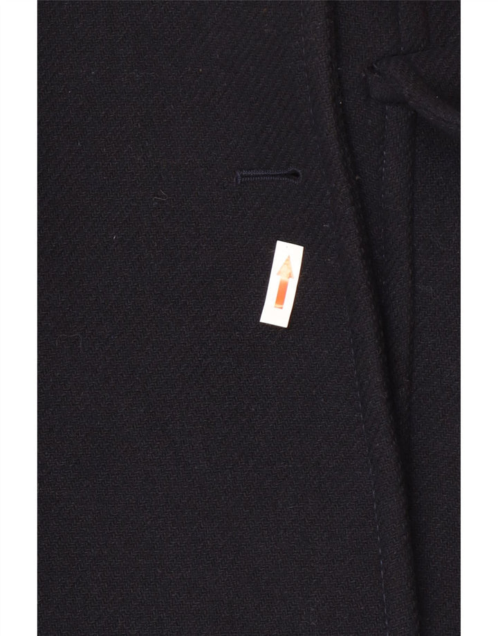 Женское двубортное пальто Zara UK 16, темно-синее, большое, шерсть